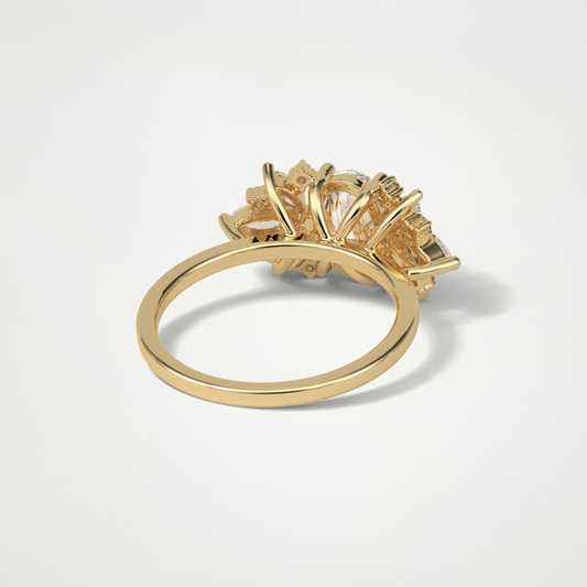 Oval Cluster Lab Grown Diamond Engagement Ring