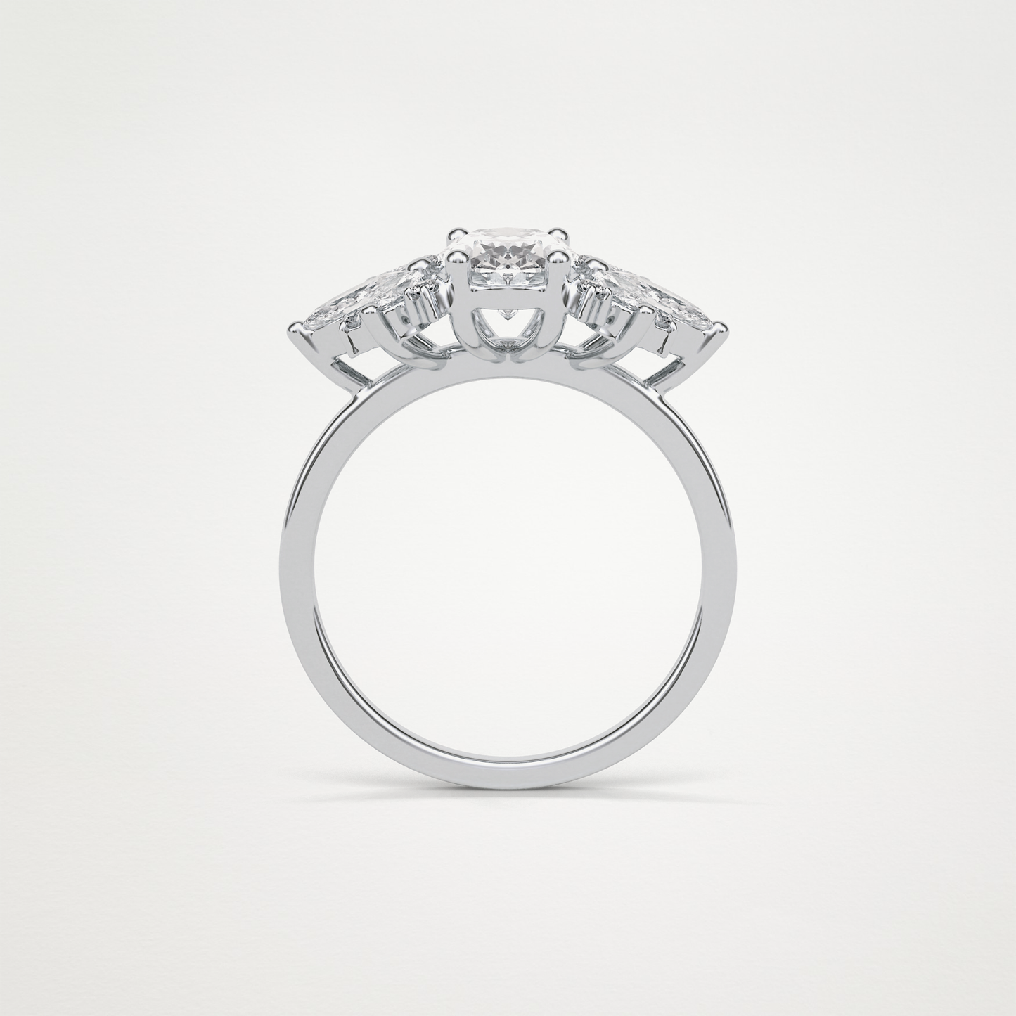 Oval Cluster Lab Grown Diamond Engagement Ring
