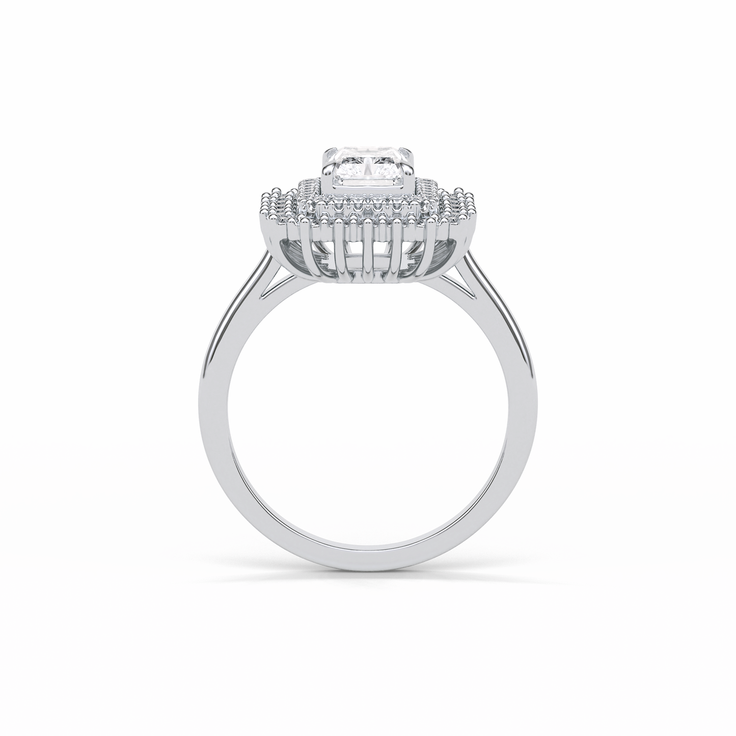 Radiant Double Halo Lab Grown Diamond Engagement Ring