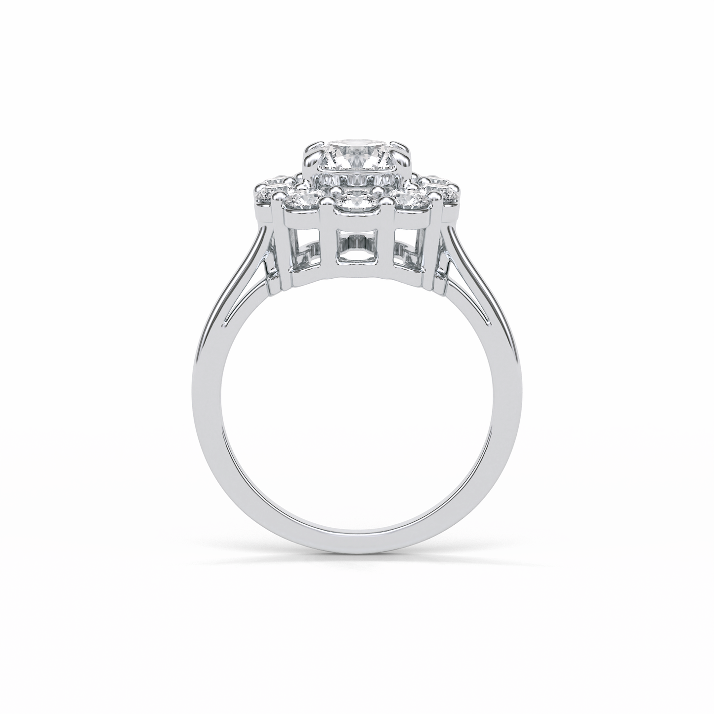 Round Halo Lab Grown Diamond Engagement Ring