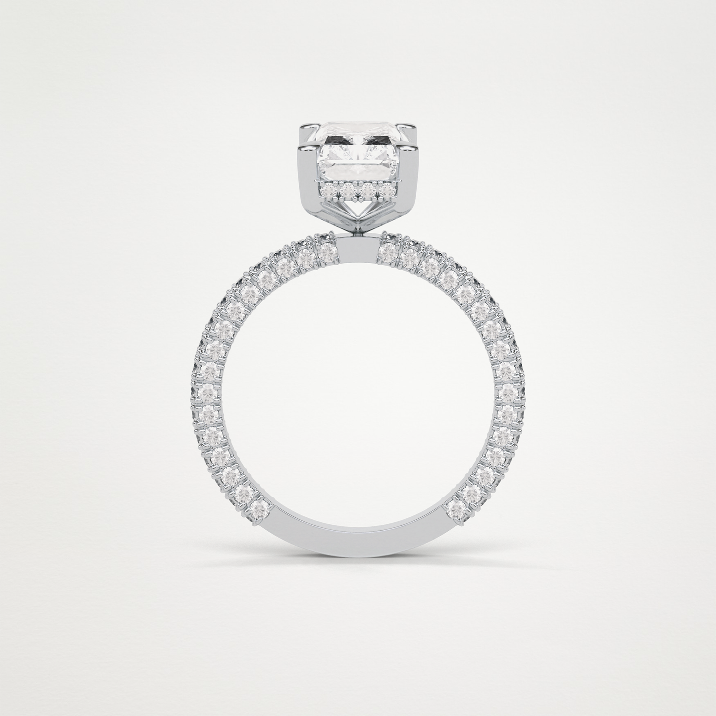 Radiant Pave & Hidden Halo Lab Grown Diamond Engagement Ring