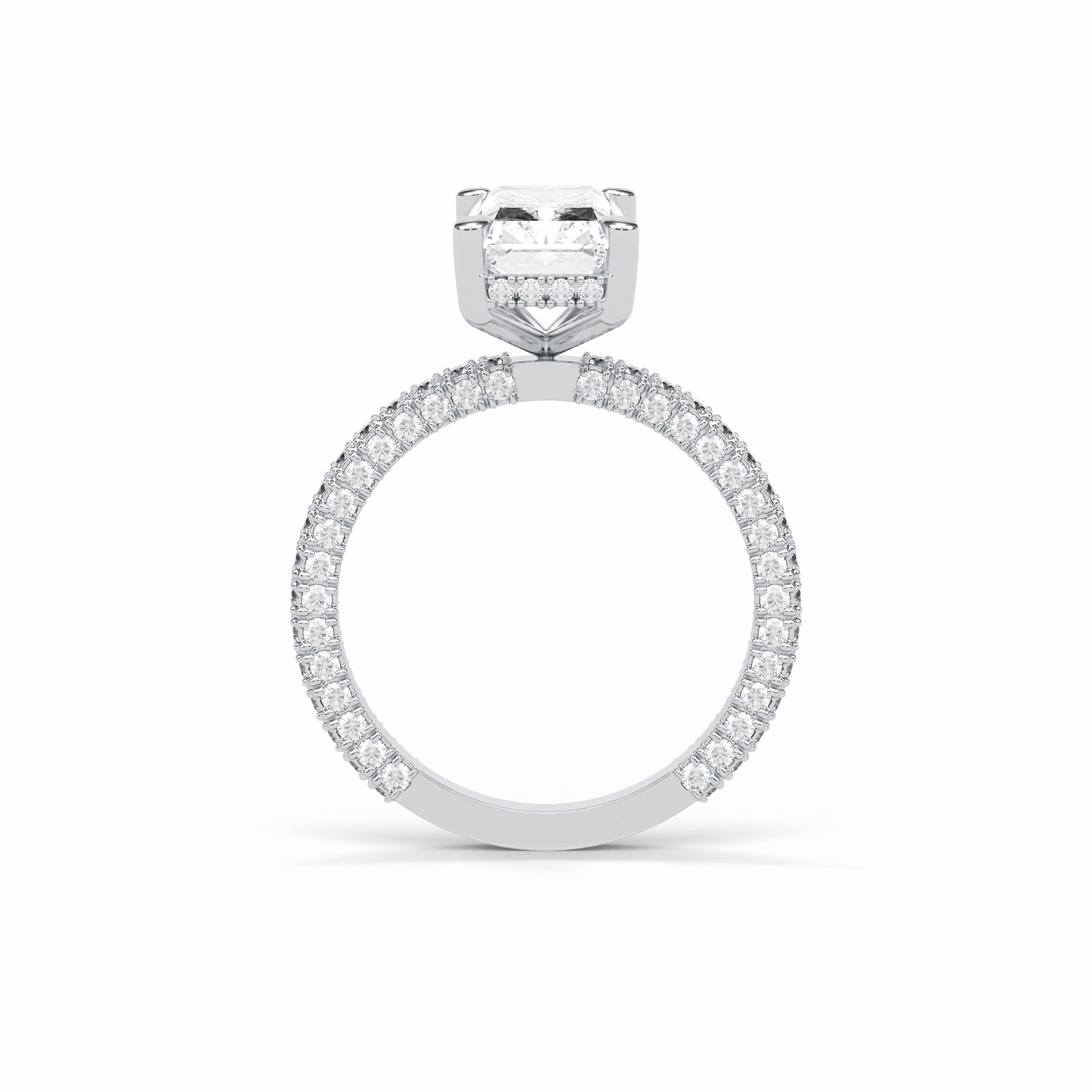 Radiant Pave & Hidden Halo Lab Grown Diamond Engagement Ring