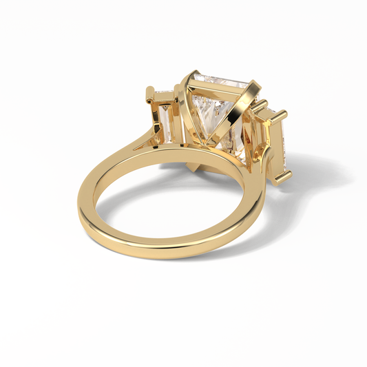 Radiant Three Stones Lab Grown Diamond Engagement Ring