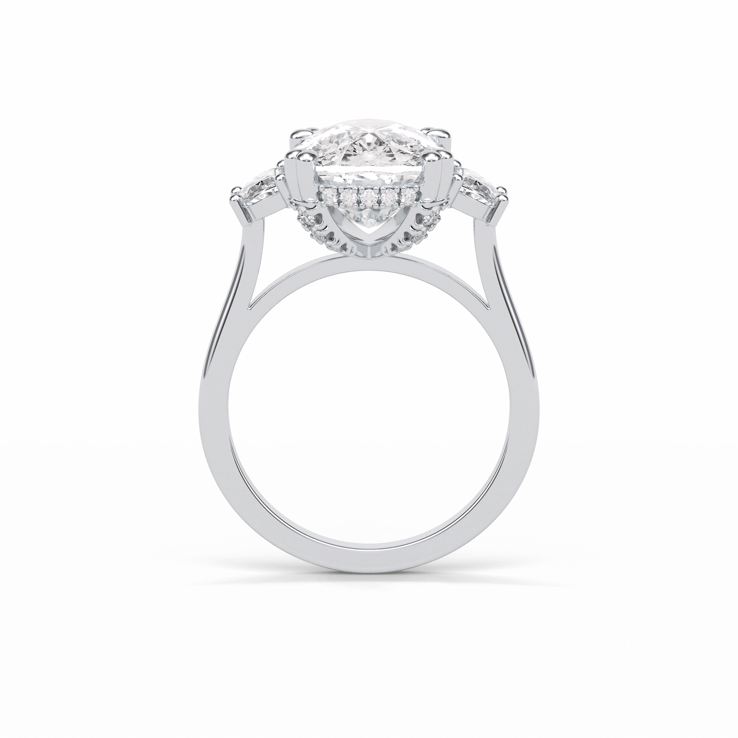 Cushion Three Stones Lab Grown Diamond Engagement Ring