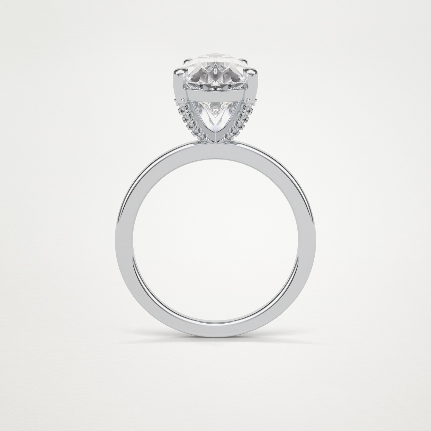 Pear Hidden Halo Lab Grown Diamond Engagement Ring