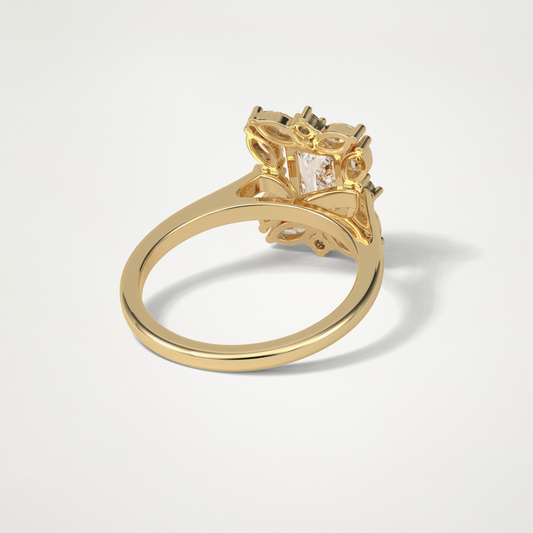 Emerald Cluster Lab Grown Diamond Engagement Ring