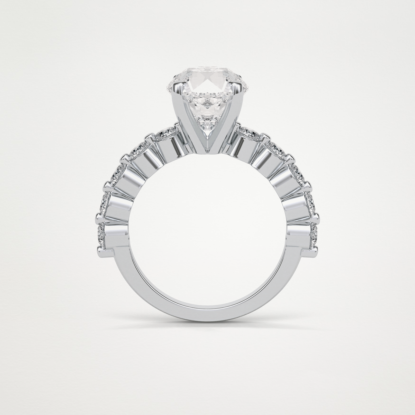 Round Dainty Lab Grown Diamond Engagement Ring
