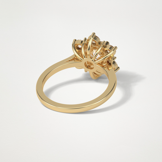 Round Cluster Lab Grown Diamond Engagement Ring