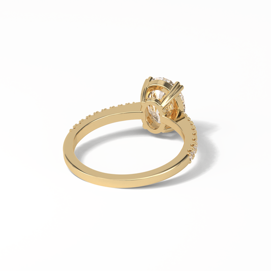 Oval Pave Lab Grown Diamond Engagement Ring