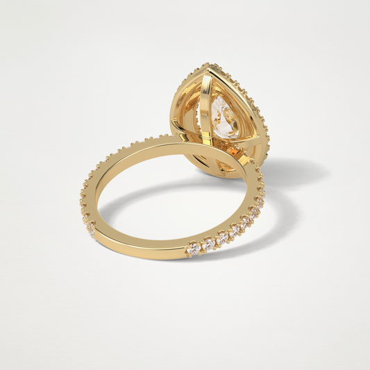Pear Halo & Pave Lab Grown Diamond Engagement Ring