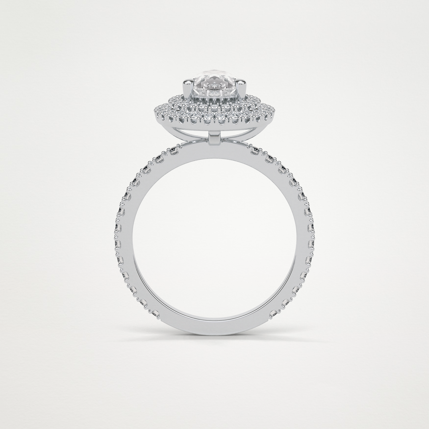 Pear Halo & Pave Lab Grown Diamond Engagement Ring