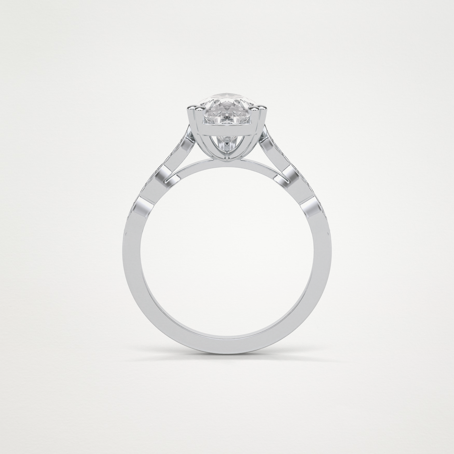 Pear Pave Lab Grown Diamond Engagement Ring