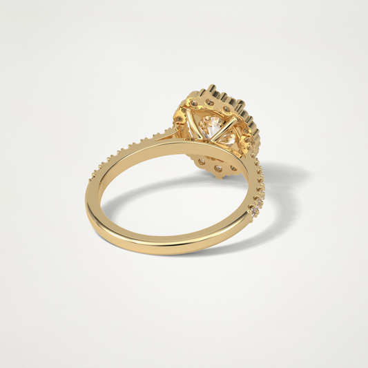 Round Pave & Halo Lab Grown Diamond Engagement Ring
