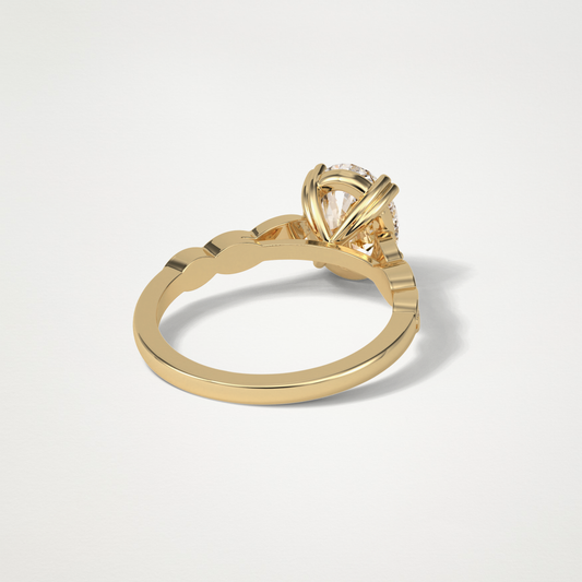 Oval Pave & Halo Lab Grown Diamond Engagement Ring
