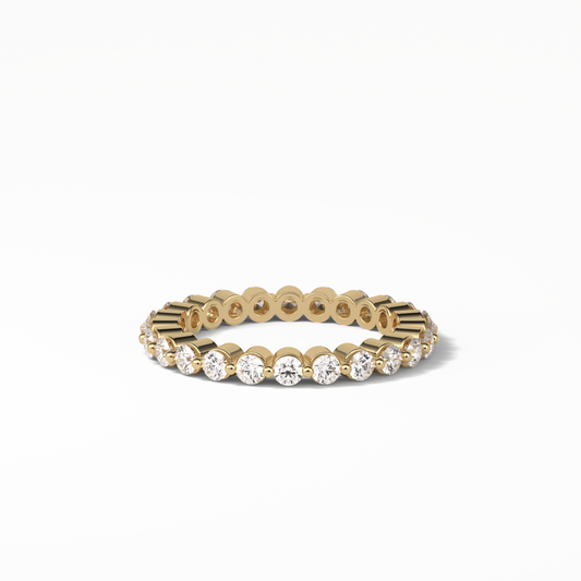 1.2 TCW Round Shaped Moissanite With Full Eternity Wedding Band 19