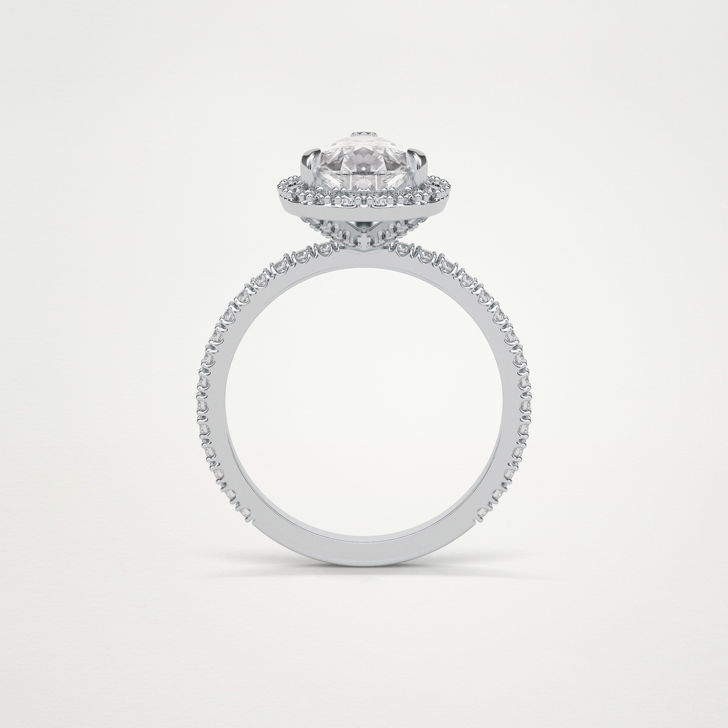 Pear Halo & Pave Lab Grown Diamond Engagement Ring