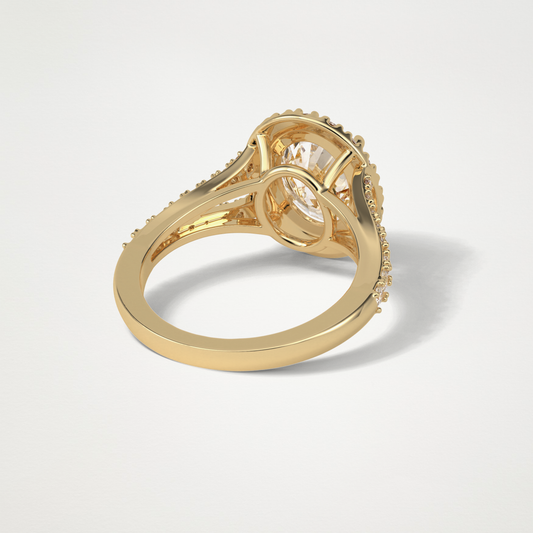Oval Halo & Pave Lab Grown Diamond Engagement Ring