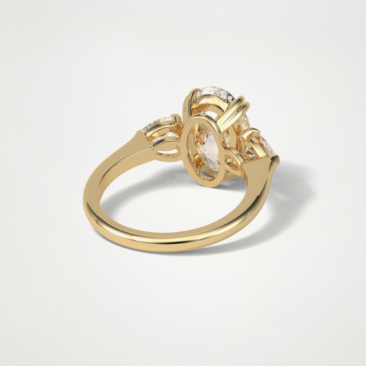 Oval Halo & Pave Lab Grown Diamond Engagement Ring