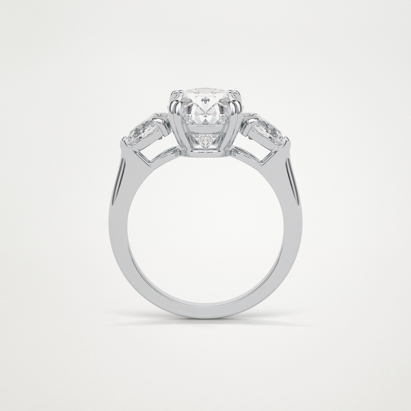 Oval Halo & Pave Lab Grown Diamond Engagement Ring