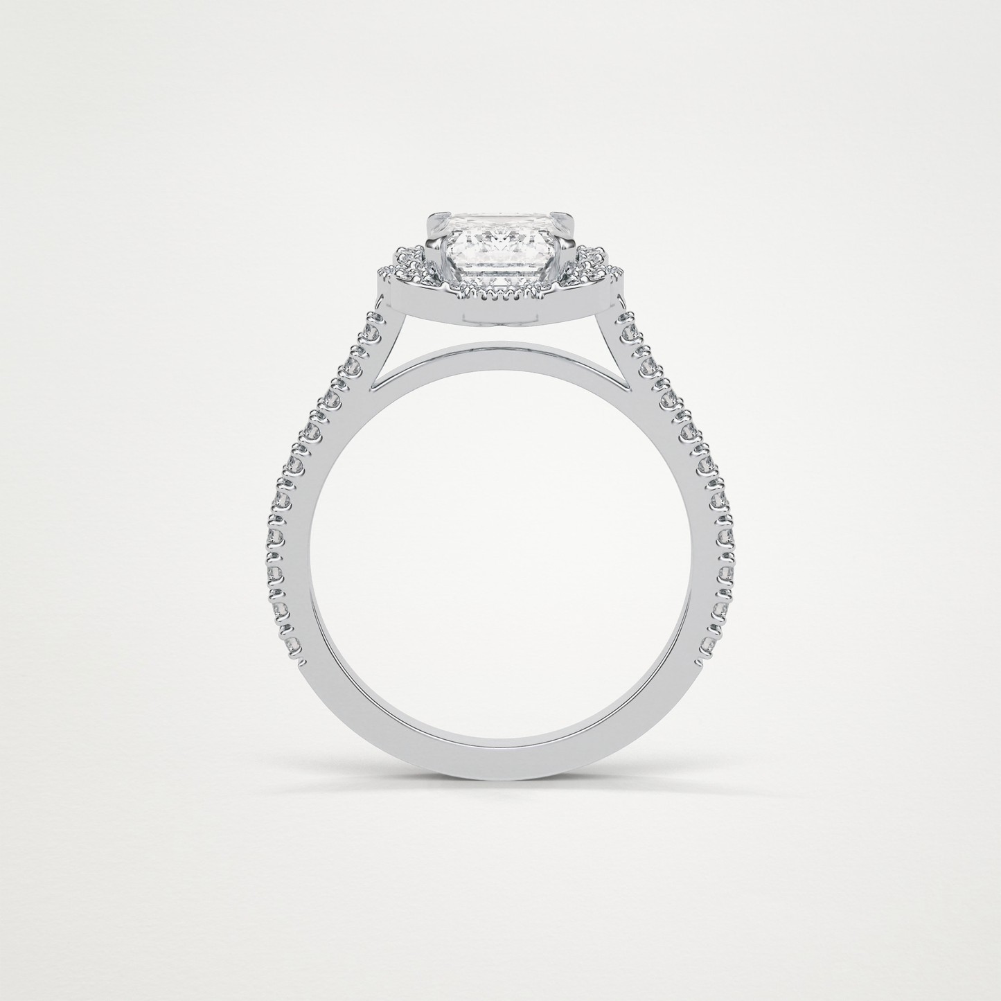 Emerald Cluster Lab Grown Diamond Engagement Ring