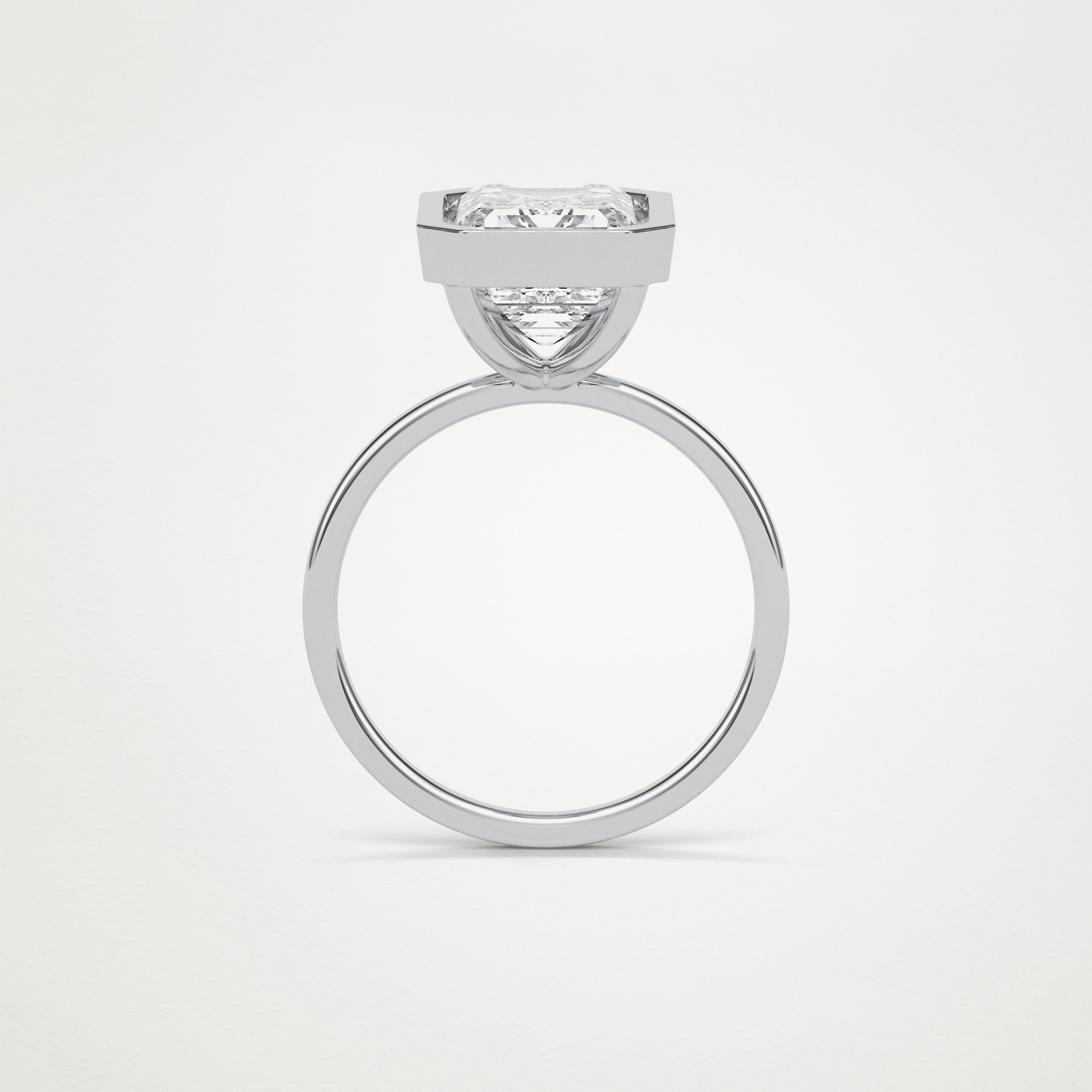 Emerald Solitaire Lab Grown Diamond Engagement Ring