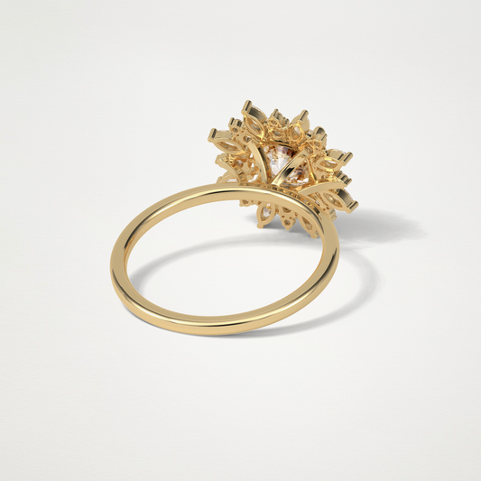 Cushion Cluster Lab Grown Diamond Engagement Ring