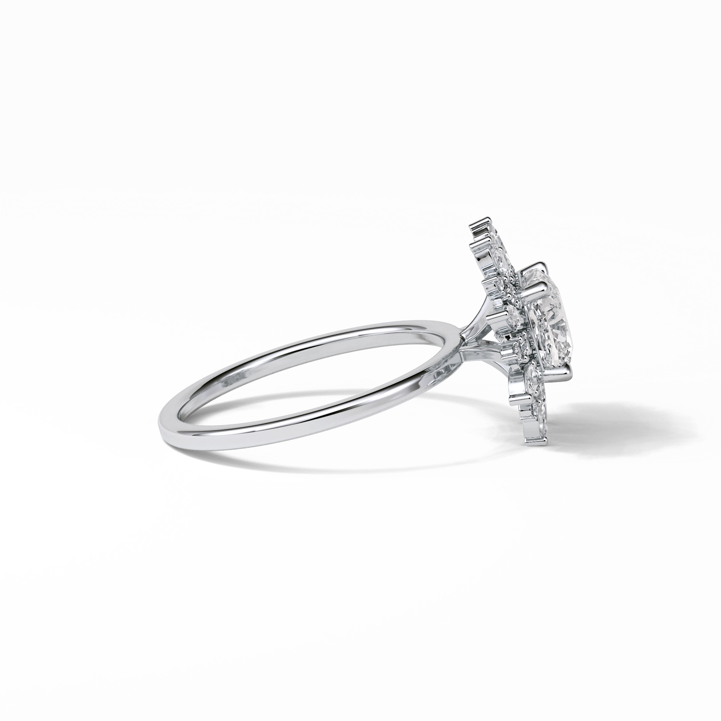 Cushion Cluster Lab Grown Diamond Engagement Ring