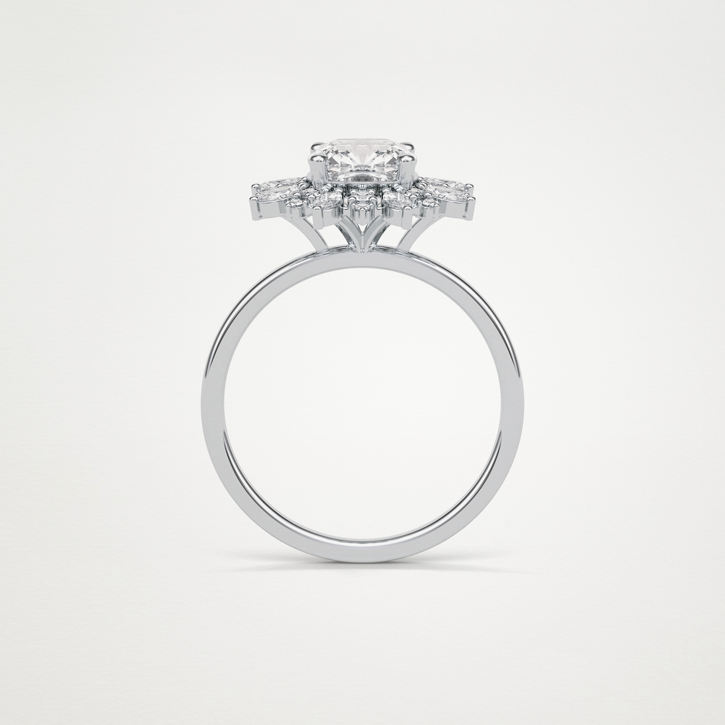 Cushion Cluster Lab Grown Diamond Engagement Ring