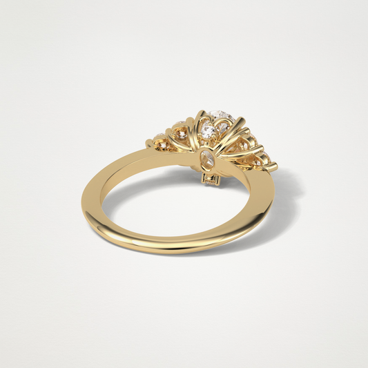 Oval Cluster Lab Grown Diamond Engagement Ring