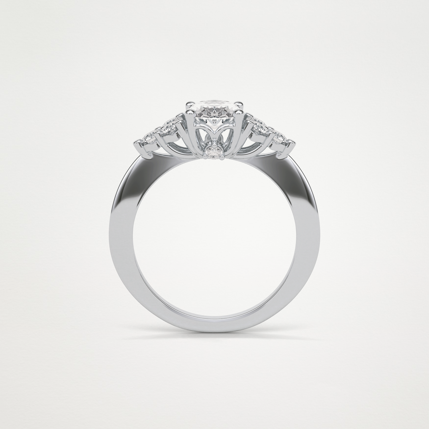 Oval Cluster Lab Grown Diamond Engagement Ring