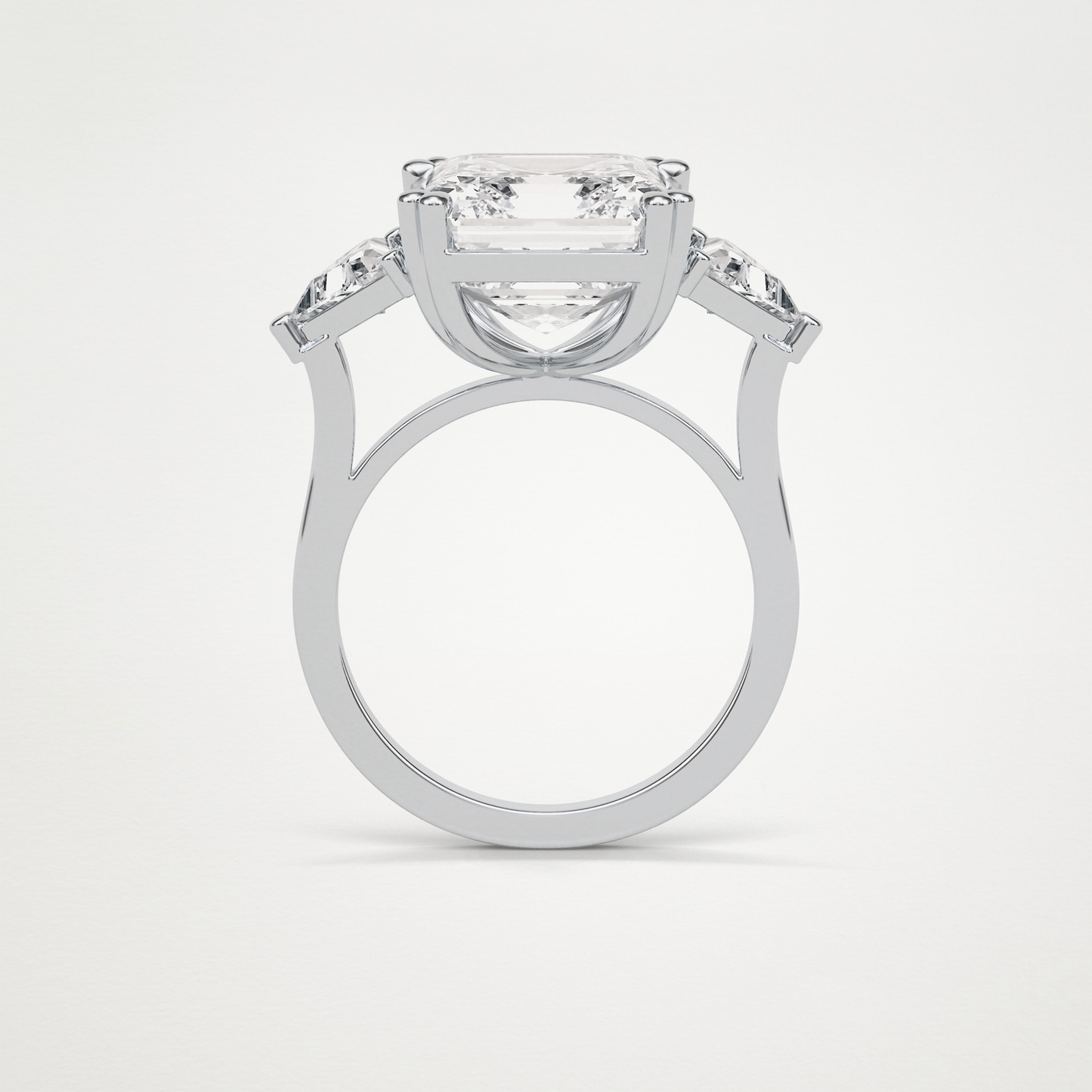 Emerald Three Lab Grown Diamond Engagement Ring