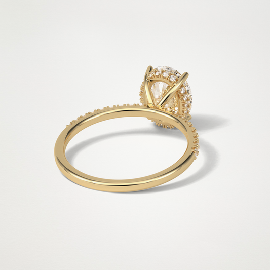 Oval Pave & Hidden Halo Lab Grown Diamond Engagement Ring
