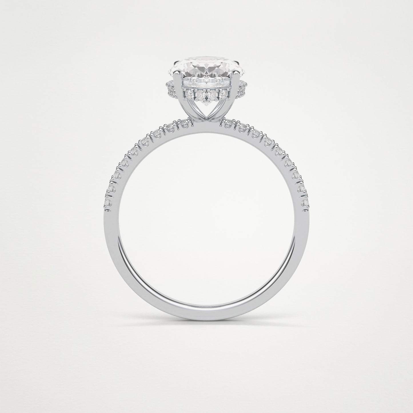 Oval Pave & Hidden Halo Lab Grown Diamond Engagement Ring
