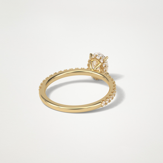 Oval Pave & Hidden Halo Lab Grown Diamond Engagement Ring