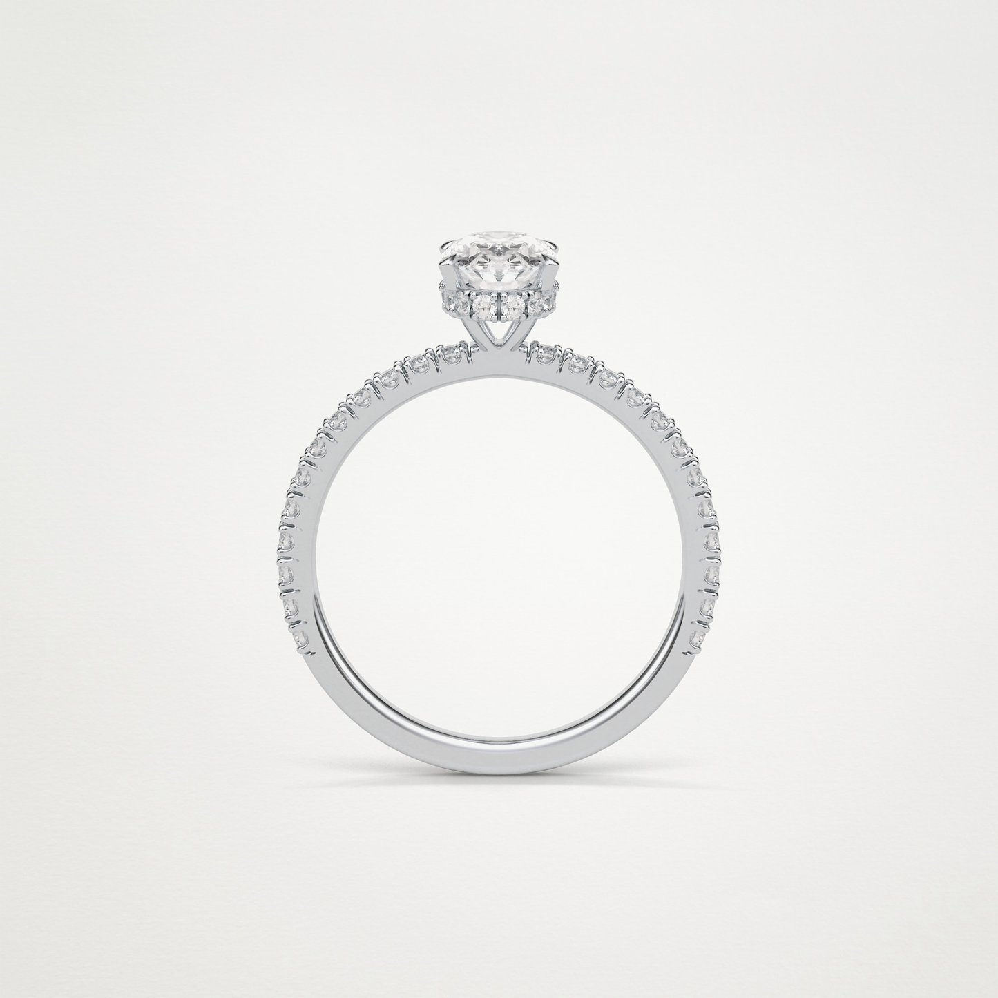Oval Pave & Hidden Halo Lab Grown Diamond Engagement Ring