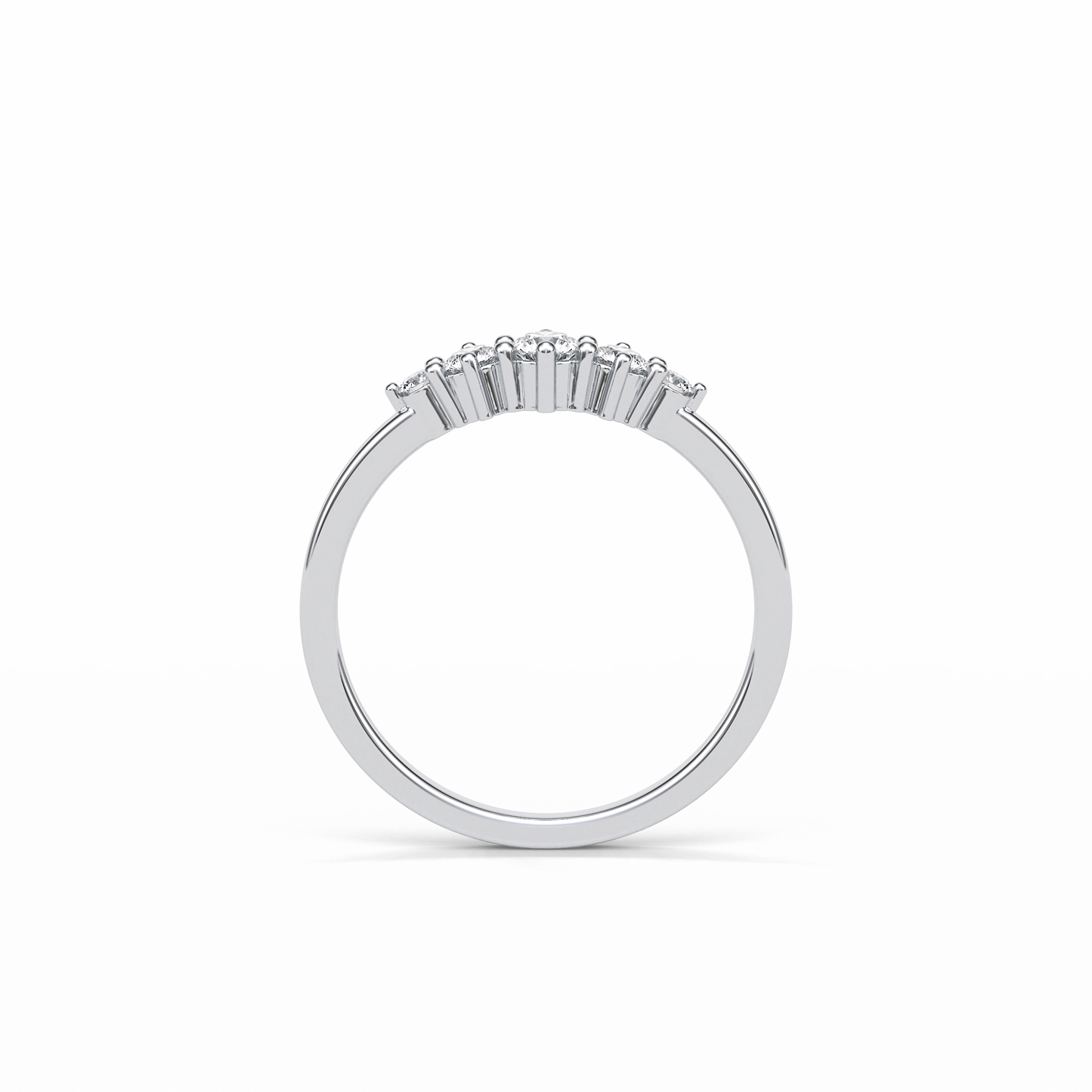 0.3 TCW Round Cut Five Stones Wedding Band 7
