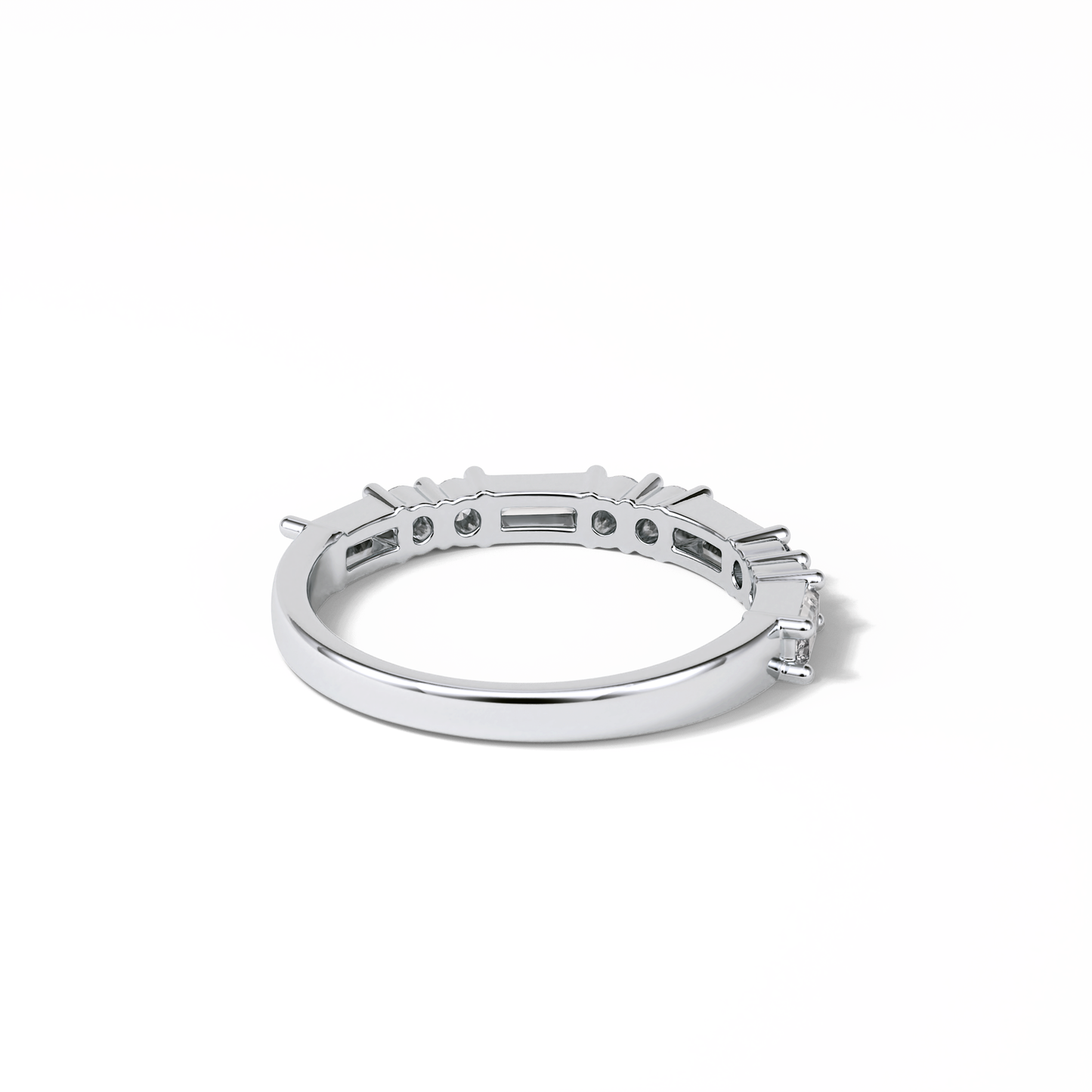 0.64 TCW Baguette and Round Shaped Wedding Band 7
