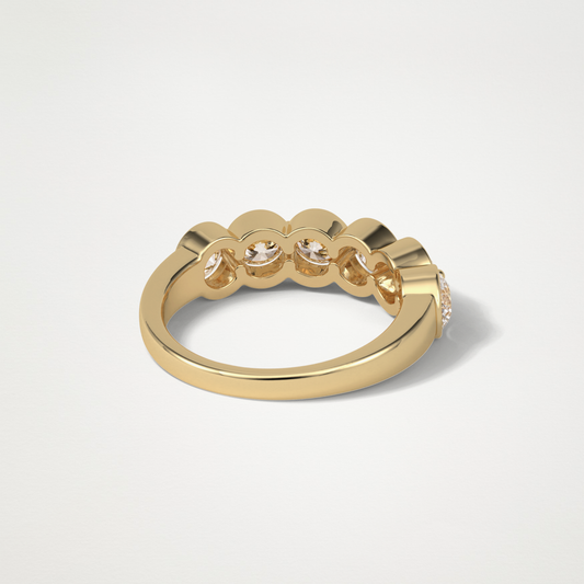 1.36 TCW Round Lab Grown Diamond Half Eternity Wedding Band