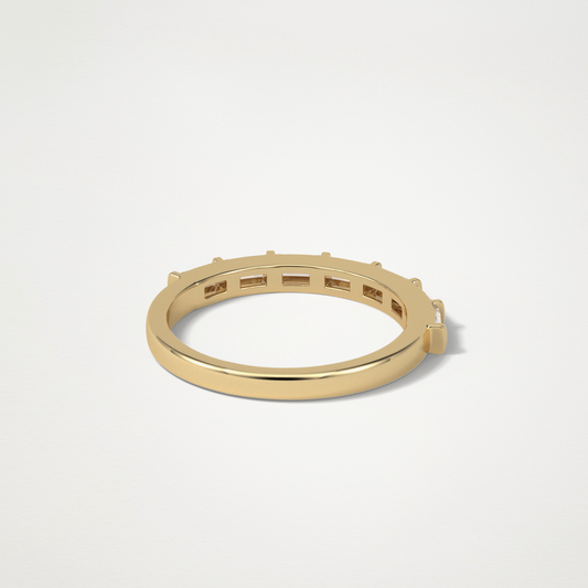 0.56 TCW Baguette Lab Grown Diamond Half Eternity Wedding Band