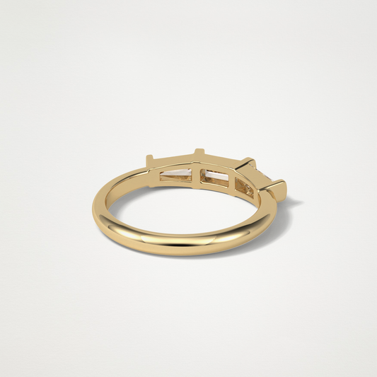 0.52 TCW Baguette Lab Grown Diamond Half Eternity Wedding Band