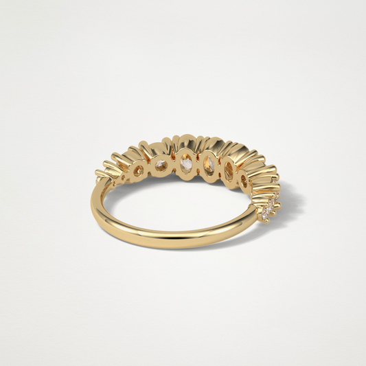1.2 TCW Oval & Round Lab Grown Diamond Half Eternity Wedding Band