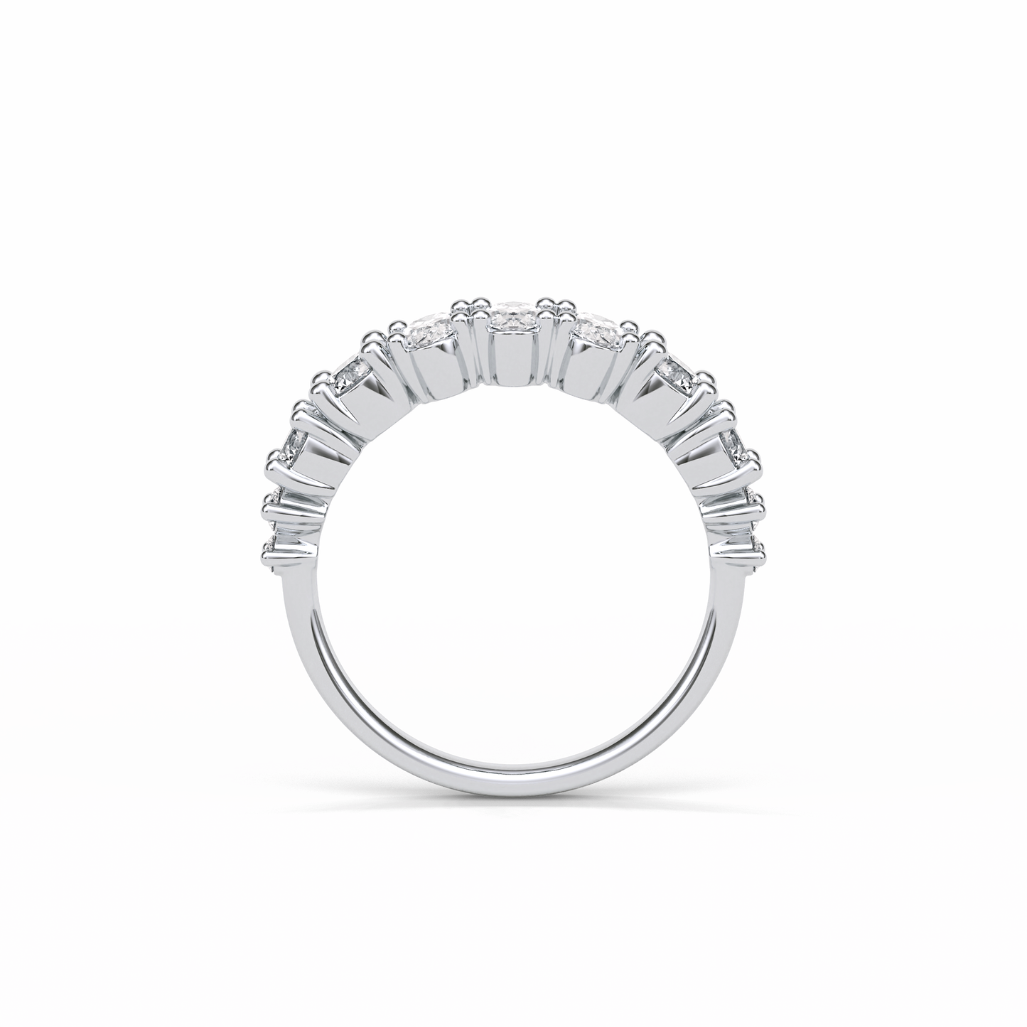 1.2 TCW Oval and Round Shaped Wedding Band 7