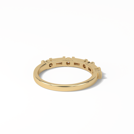 0.42 TCW Baguette and Round Shaped Wedding Band 9