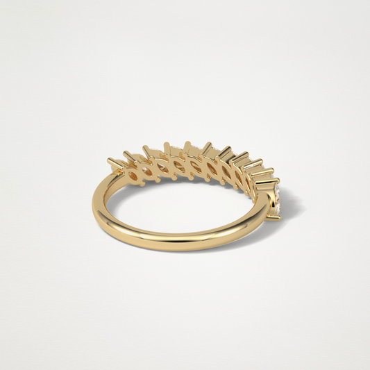 0.78 TCW Marquise Lab Grown Diamond Half Eternity Wedding Band