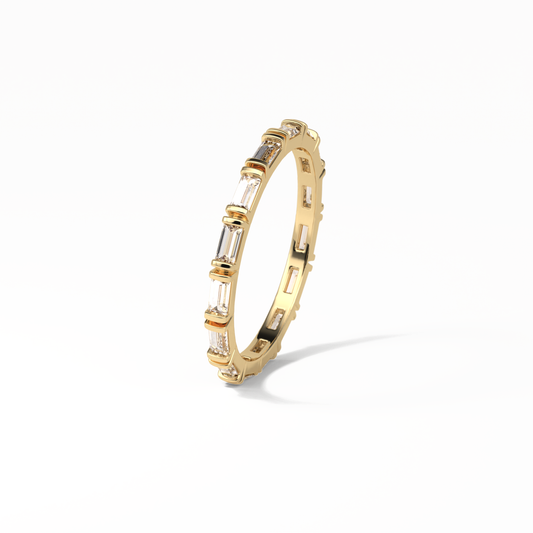 0.66 TCW Baguette Shaped Wedding Band 9