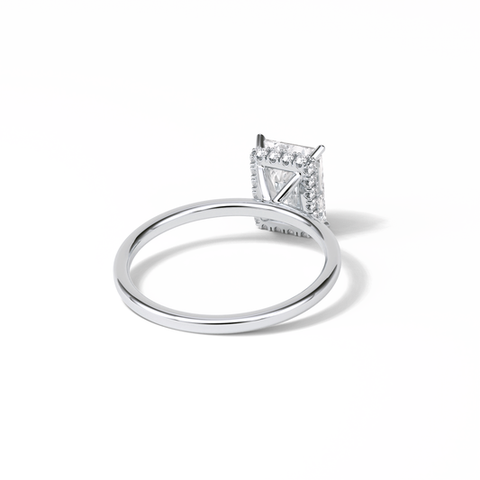 Radiant Hidden Halo Lab Grown Diamond Engagement Ring