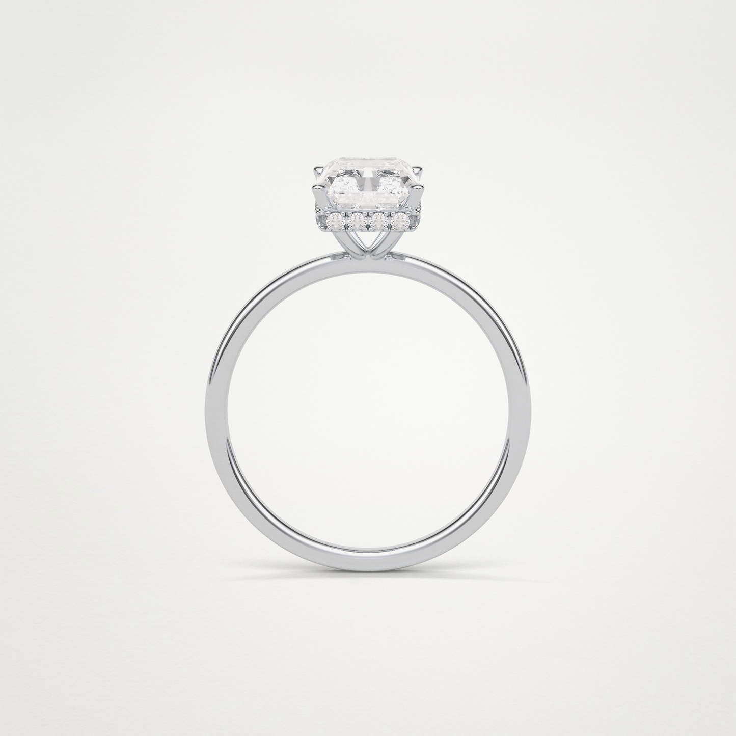 Radiant Hidden Halo Lab Grown Diamond Engagement Ring