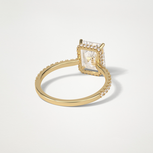 Radiant Hidden Halo & Pave Lab Grown Diamond Engagement Ring
