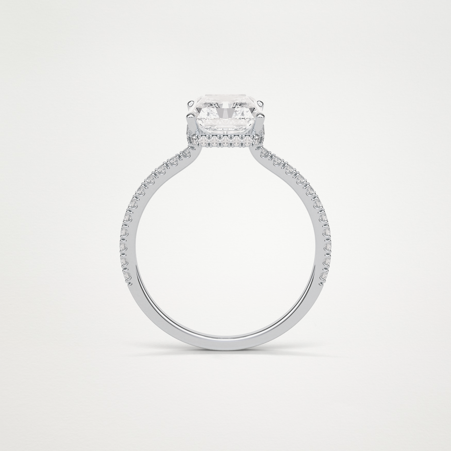 Radiant Hidden Halo & Pave Lab Grown Diamond Engagement Ring