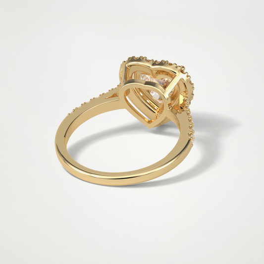 Heart Halo & Pave Lab Grown Diamond Engagement Ring